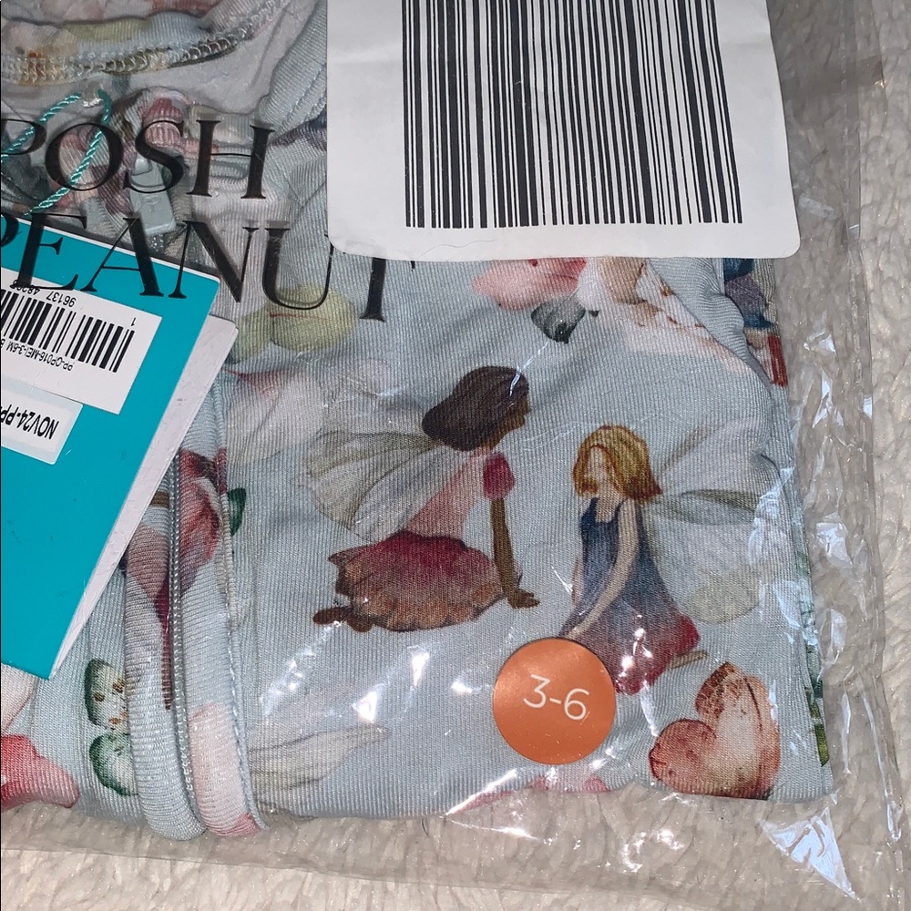 NWT Posh Peanut Melinda Convertible Footie 3-6M Fairies - Picture 4 of 8